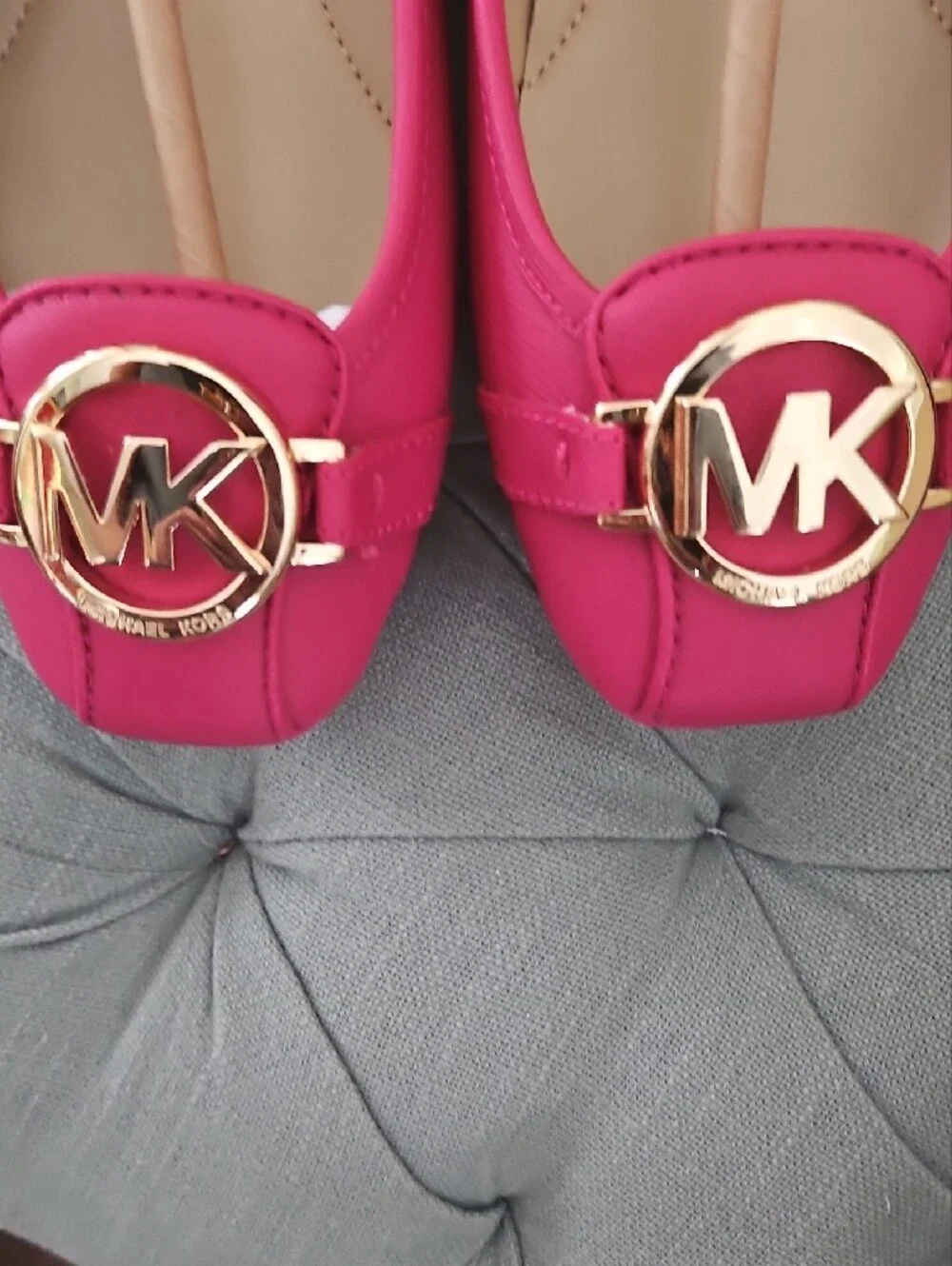 Michael Kors Hot Pink Ballet Flats with Gold Hardware